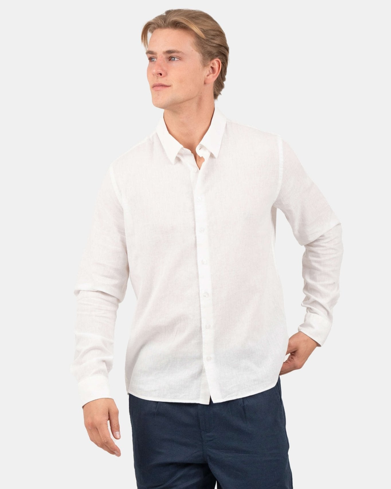 Langærmet Hørskjorte Hvid | Skagen - clothing.dk